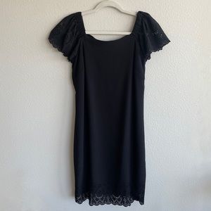 Elle Square Neck Ruffle Hem Midi Dress - Black